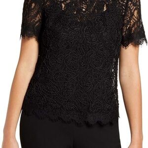 Anne Klein Women's Short Sleeve Lace Blouse